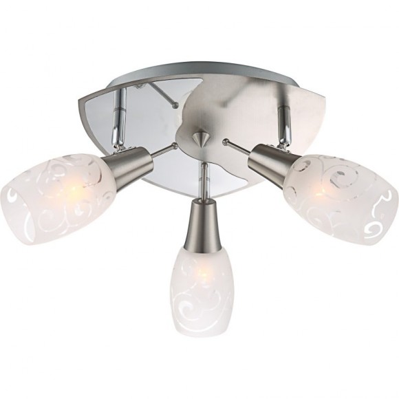Globo 54984-3 přisazené stropní bodové svítidlo Florita 3x40W | E14 - satinované sklo, chrom