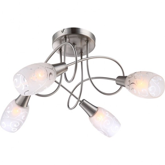 Globo 54984-4D přisazené stropní bodové svítidlo Florita 4x40W | E14 - satinované sklo, chrom