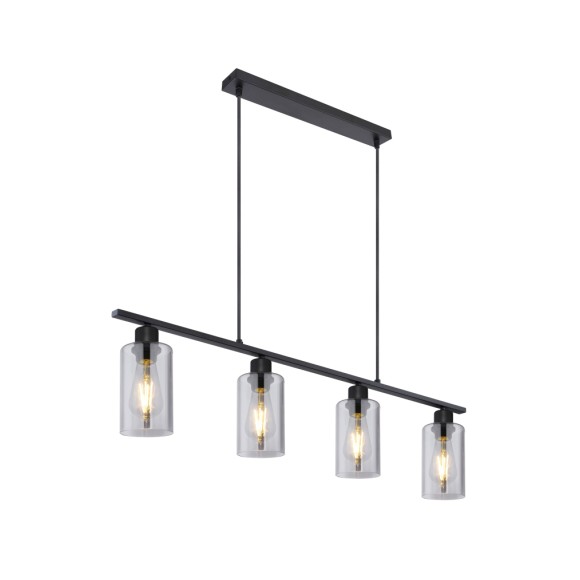 Globo 15465-4H závěsné stropní svítidlo Hadera 4x60W | E27 - černá, kouřová