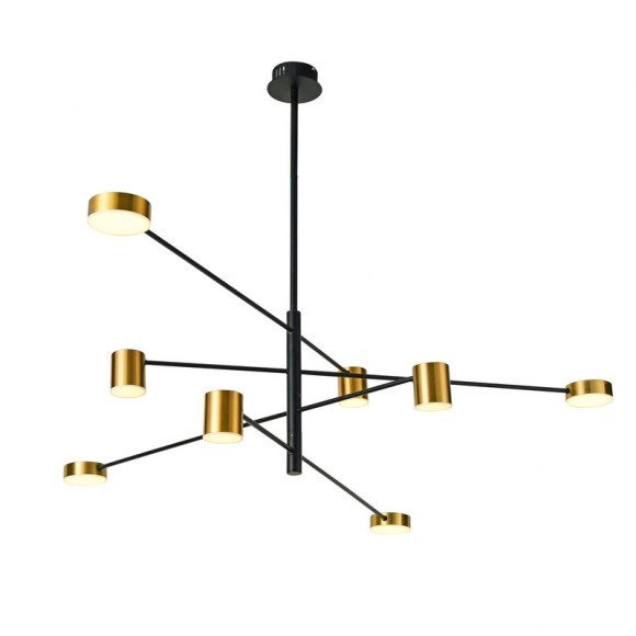 Italux PND-16374-8-BK-GD-3K LED závěsný lustr Remdal 1x36W | 2700lm | 3000K - černá, zlatá
