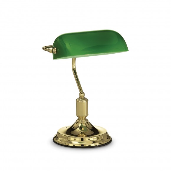 Ideal Lux 013657 stolní lampička Lawyer 1x60W|E27 - zelená, lesklá mosaz
