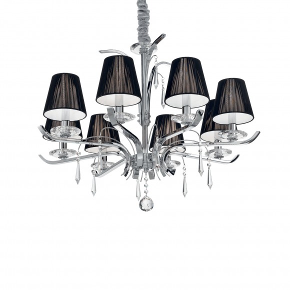 Ideal Lux 020594 závěsné stropní svítidlo Accademy 8x40W|E14 - černá