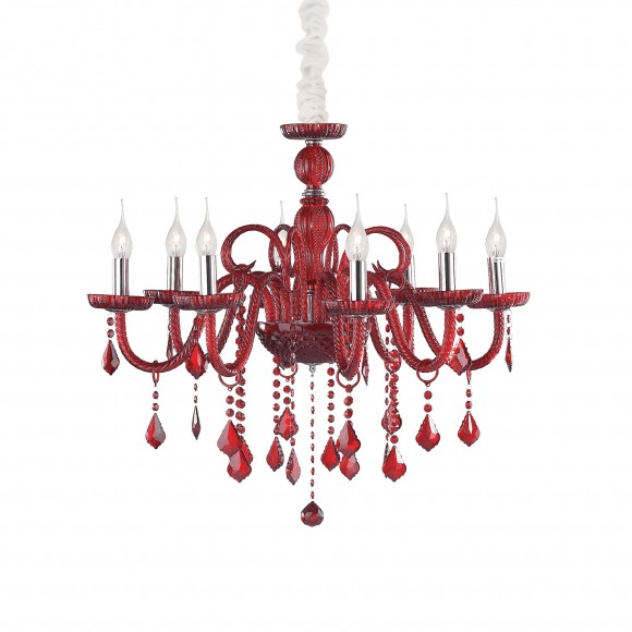 Ideal Lux 027425 závěsné stropní svítidlo Guidecca 8x40W|E14 - červená