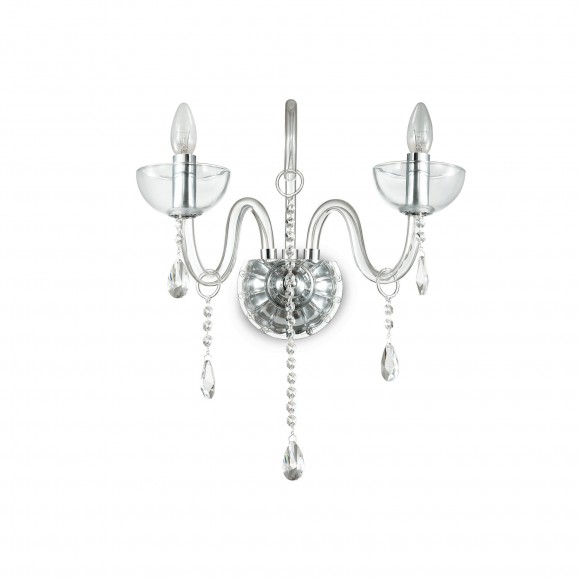 Ideal Lux 027616 nástěnná lampa Canaletto Transparente 2x40W|E14 - sklo/křišťál