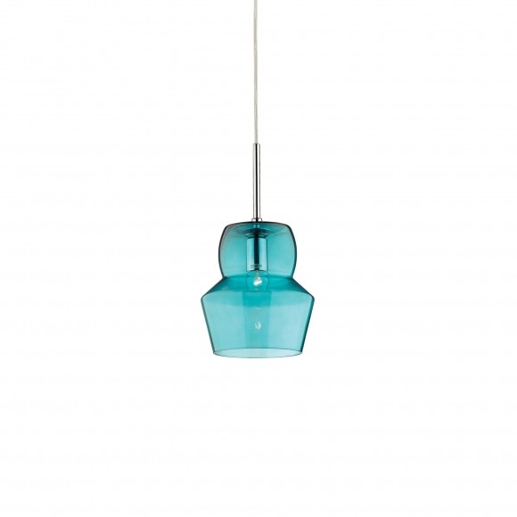 Ideal Lux 036120 závěsné stropní svítidlo Zeno Small 1x40W|E14 - azurové