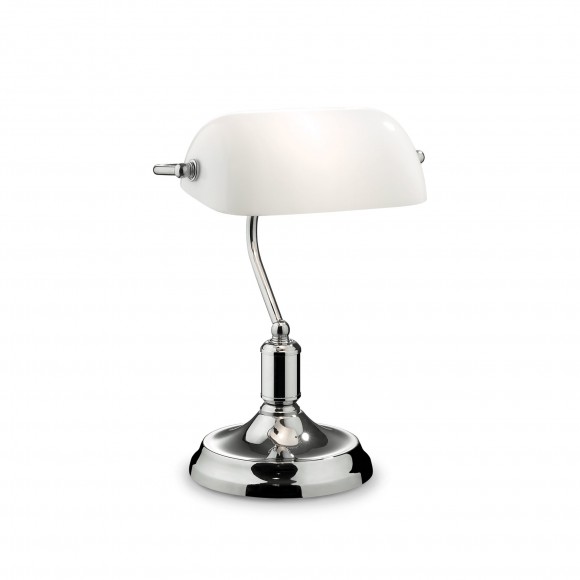 Ideal Lux 045047 stolní lampička Lawyer 1x60W|E27 - bílá, chrom