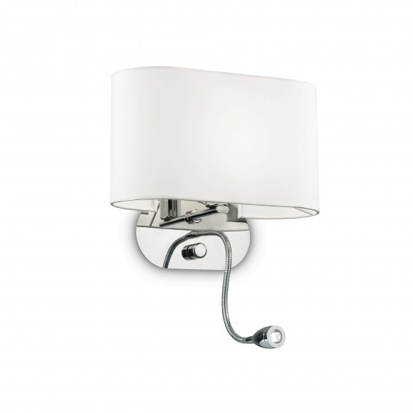 Ideal Lux 074900 nástěnná lampa se směrovou lampičkou Sheraton Bianco 1x40W|E14 - bílá