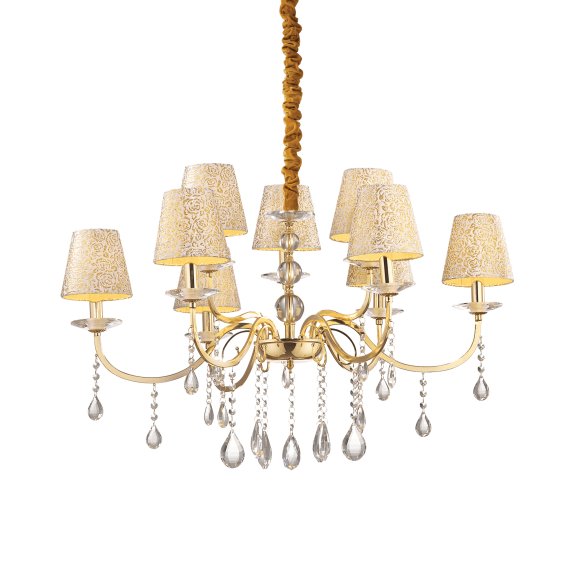 Ideal Lux 088105 závěsné stropní svítidlo Pantheon Oro 9x40W|E14 - zlaté