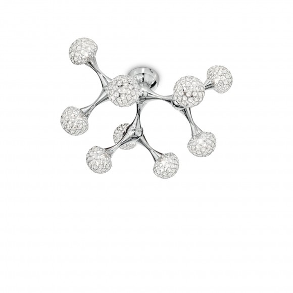 Ideal Lux 093505 přisazené stropní svítidlo Nodi Crystal 9x40W | G9 - chrom