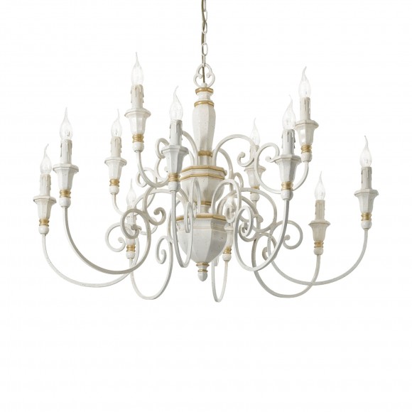 Ideal Lux 093789 závěsné stopní svítidlo Palio Bianco 12x40W|E14 - bílé