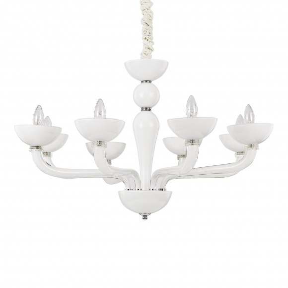 Ideal Lux 094045 závěsné stropní svítidlo Casanova 8x40W|E14 - bílé