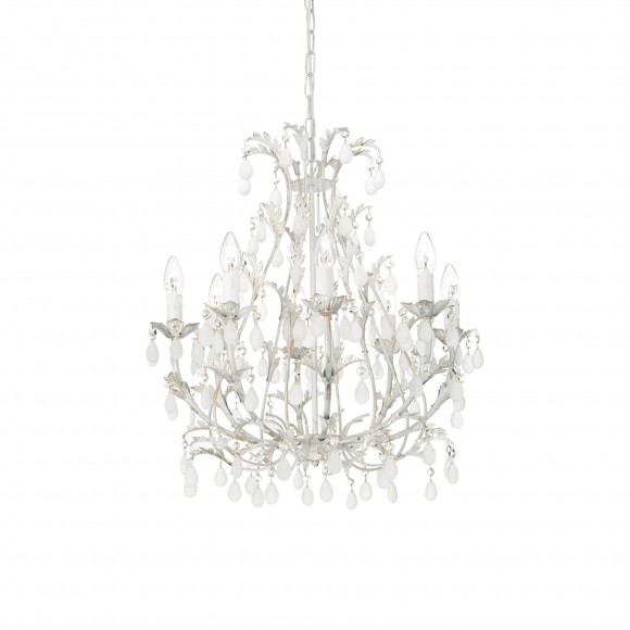 Ideal Lux 100289 závěsné stropní svítidlo Cascina 8x40W | E14 - bílá