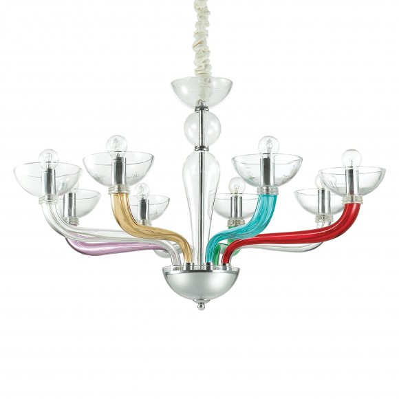 Ideal Lux 104775 závěsné stropní svítidlo Casanova 8x40W|E14 - barevné