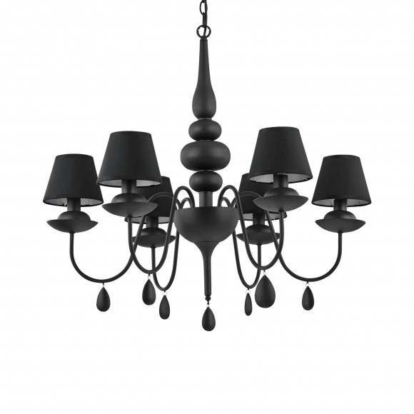 Ideal Lux 111872 závěsné stropní svítidlo Blanche Nero 6x40W|E14 - černé