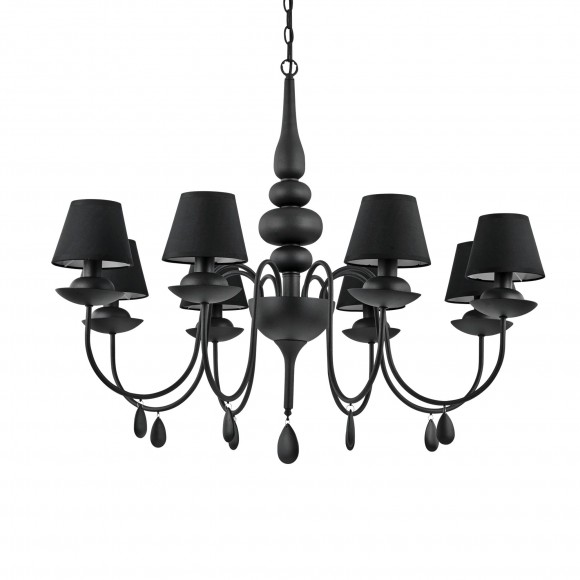 Ideal Lux 111896 závěsné stropní svítidlo Blanche Nero 8x40W|E14 - černé