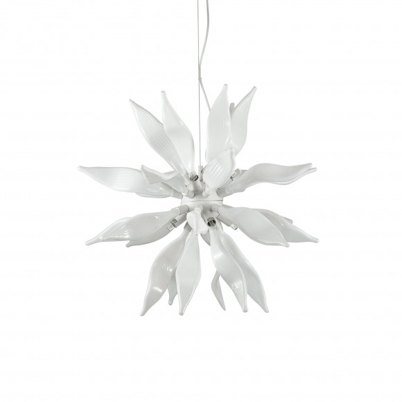 Ideal Lux 111957 závěsné stropní svítidlo Leaves Bianco 8x40W|G9 - bílé