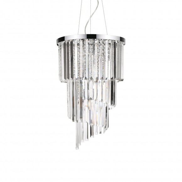Ideal Lux 117737 závěsné stropní svítidlo Carlton 8x40W | E14 - chrom