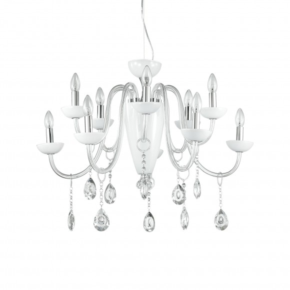 Ideal Lux 117782 závěsné stropní svítidlo Camelia Bianco 10x40WE14 a 1x60W|E27