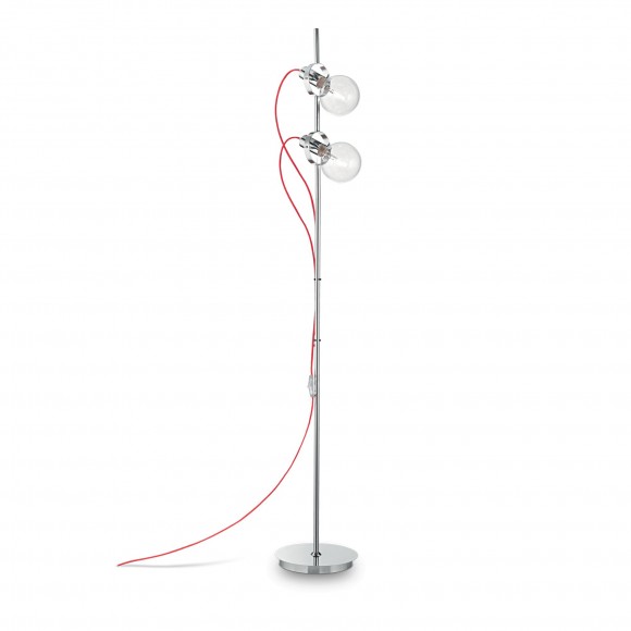 Ideal Lux 119410 stojací lampa Radio 2x60W|E27 - chrom, červená