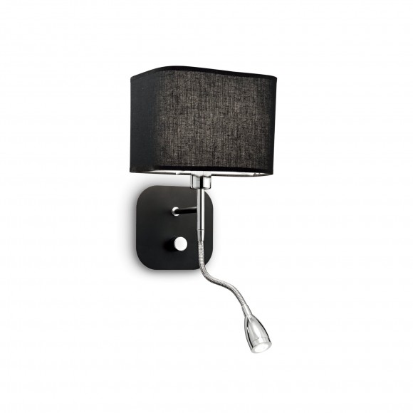 Ideal Lux 124179 LED nástěnné svítidlo se směrovou lampičkou Holiday Nero 1x40W | E14 | 45lm | 3000K - černá