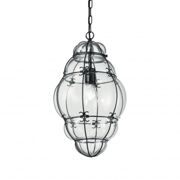 Ideal Lux 131795 závěsné stropní svítidlo Anfora 1x42W|E27 - černá, čirá