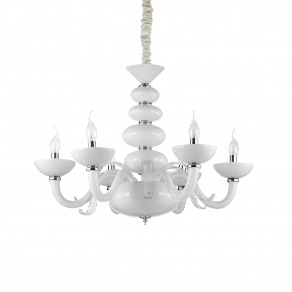 Ideal Lux 132112 závěsné stropní svítidlo Praga 6x40W|E14 - bílé