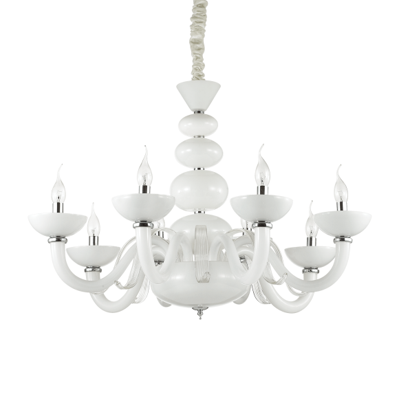 Ideal Lux 132129 závěsné stropní svítidlo Praga 6x40W|E14 - bílé