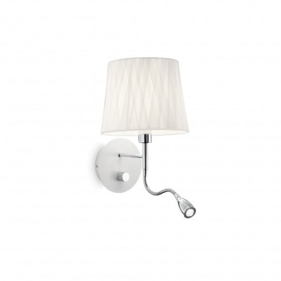 Ideal Lux 132976 LED nástěnné svítidlo se směrovou lampičkou Effetti 1x40W + LED 1W | E14 | 70lm | 3000K - bílá