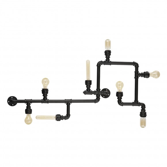 Ideal Lux 136714 nástěnné svítidlo Plumber 8x42W | E27 - černé