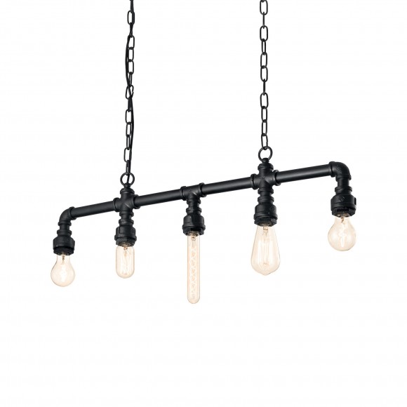 Ideal Lux 136738 závěsné stropní svítidlo Plumber 5x60W|E27 - černé