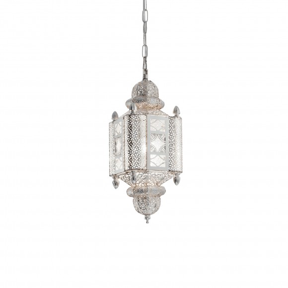 Ideal Lux 138343 lustr Nawa 1x60W|E27 - stříbrná