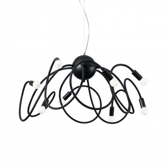 Ideal Lux 141916 závěsné stropní svítidlo Multiflex 8x40W|E14 - černé