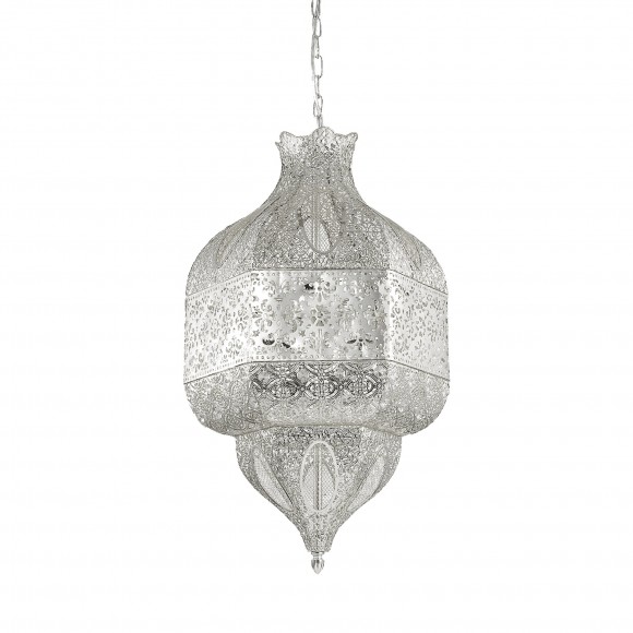 Ideal Lux 141954 závěsné stropní svítidlo Nawa 8x60W|E27 - stříbrné