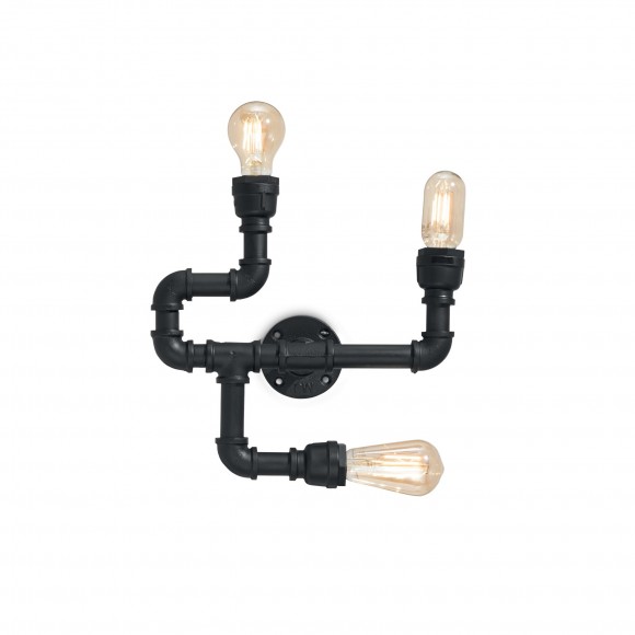 Ideal Lux 142517 nástěnné svítidlo Plumber 3x42W|E27 - černé