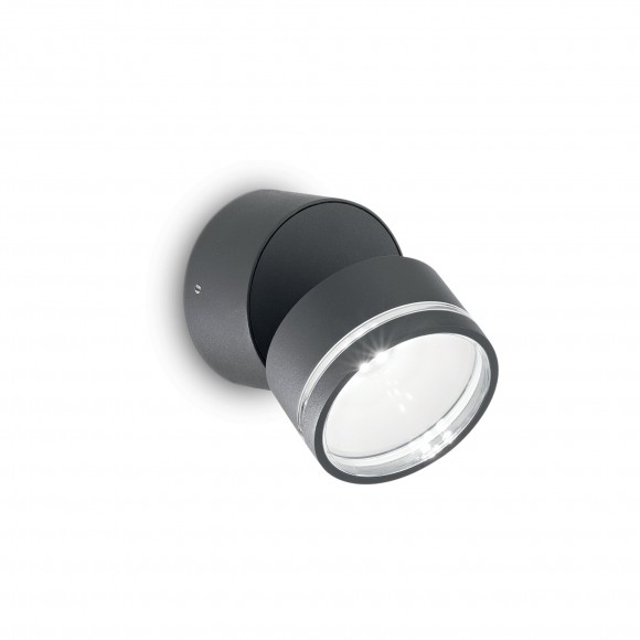 Ideal Lux 172552 LED venkovní nástěnné svítidlo Omega Round Antracite 1x7,3W | 573lm | 4000K | IP54 - antracit