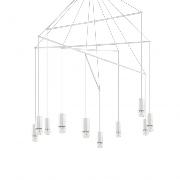 Ideal Lux 186801 závěsné stropní svítidlo Pop Bianco 10x60W|E27 - bílé