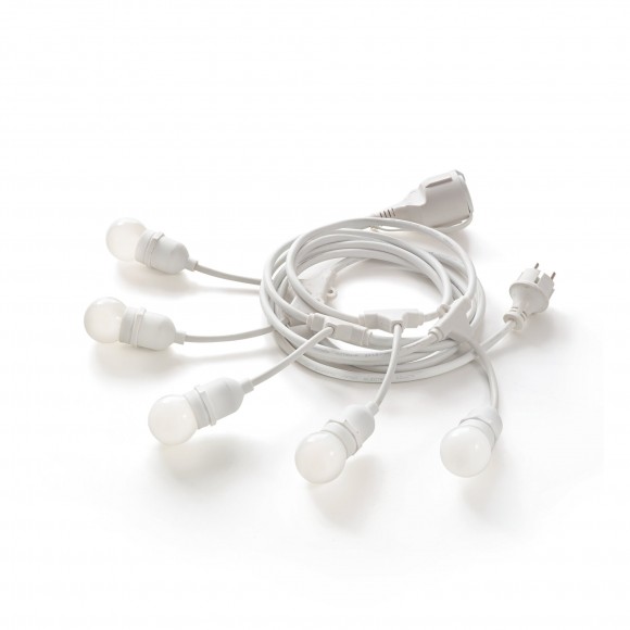 Ideal Lux 218724 venkovní světelný řetěz Fiesta 5x15W|E27|IP44 - bílá