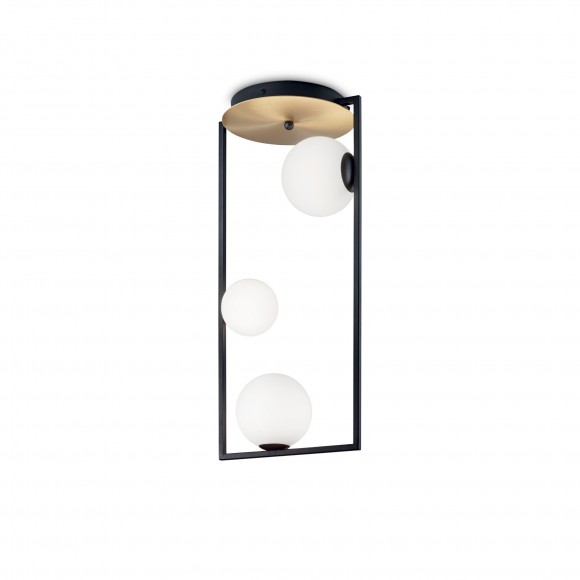 Ideal Lux 2251 přisazený stropní lustr Culto 3x28W | G9 - černá a mosaz