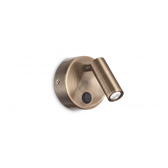 Ideal Lux 233680 LED nástěnná bodová lampa s vypínačem Page 1x3W | 210lm | 3000K - bronz