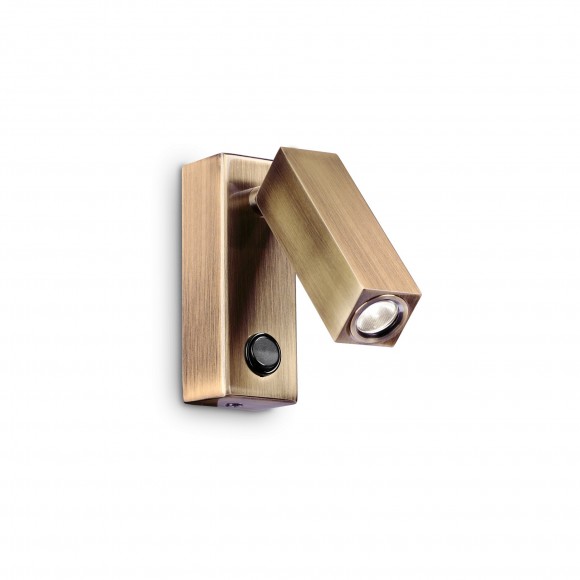 Ideal Lux 233864 LED nástěnná bodová lampa s vypínačem Page 1x3W | 210lm | 3000K - bronz