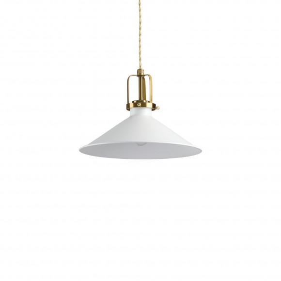 Ideal Lux 238173 závěšený stropní lustr Eris 1x60W | E27 - bílý se zlatými doplňky