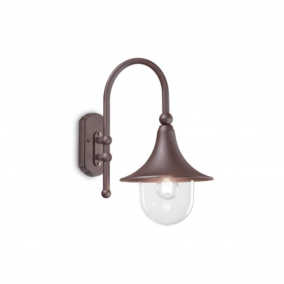 Ideal Lux 246826 zahradní nástěnná lampa Cima 1x60W | E27 | IP43 - kávová