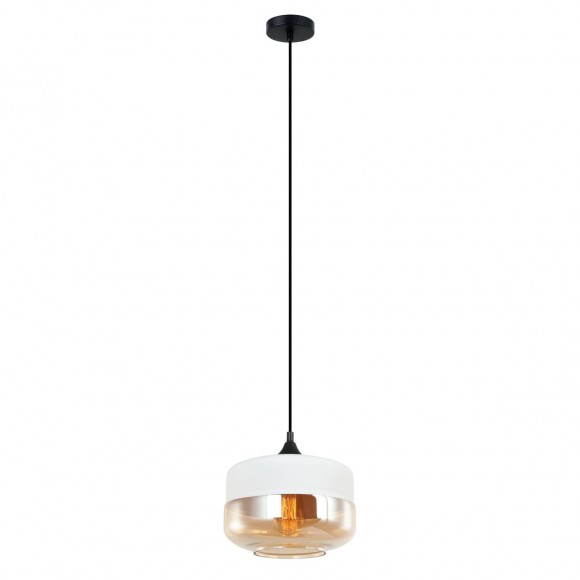 Italux MDM-2380/1 W+AMB závěsné stropní svítidlo Molina 1x40W | E27 - černá, bílá, jantarová