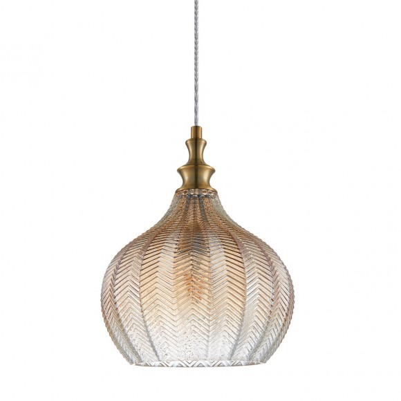 Italux PND-8014-1B-CNSH závěsné stropní svítidlo Sabres 1x60W | E27 - mosaz, champagne