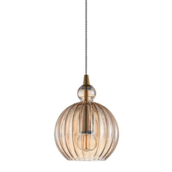 Italux PND-8744-1S-CN závěsné stropní svítidlo Biron 1x40W | E14 - mosaz, champagne