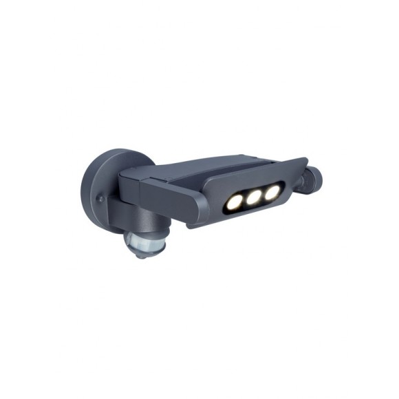 Lutec LT5614404118 LED venkovní nástěnné svítidlo Mini Ledspot s pohybovým čidlem1x18W | 1210lm | 4000K | IP65 - nastavitelné, tmavě šedá