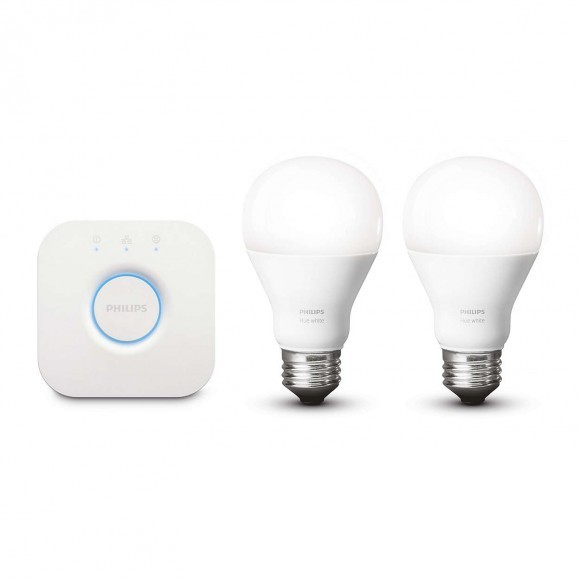 Philips Hue 8718696449554 inteligentní sada - 2x LED žárovky + Bridge 1x9,5W | E27 | 800lm | 2700K - White