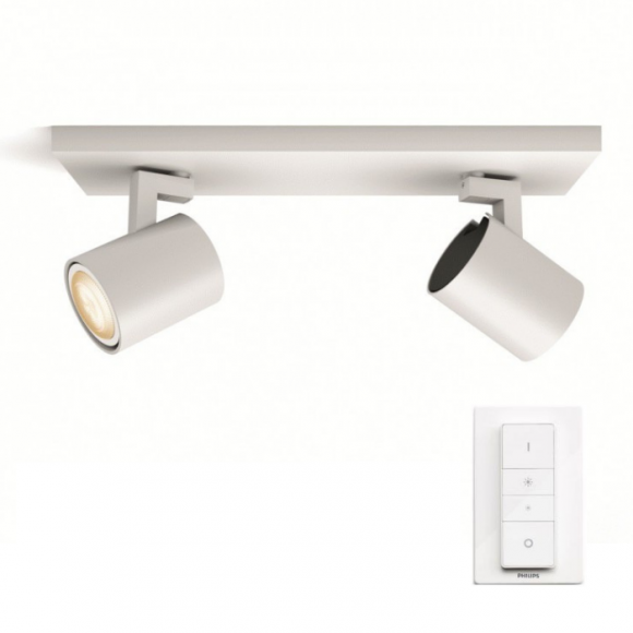 Philips Hue 53092/31/P7 LED stropní bodové svítidlo Runner 2x5,5W | GU10 | 2x350lm | 2200-6500K - White Ambiance