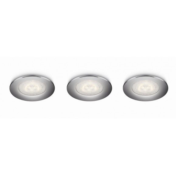 LED zápustné bodové svítidlo Philips SCEPTRUM 3x3W -> nahrazuje 25W | 3x270lm | 2700K - sada 3ks, lesklý chrom