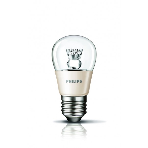 LED žárovka úsporná Philips 4W -> ekvivalent 25W E27 - MASTER LEDluster DT 4-25W E27 827 P48 CL